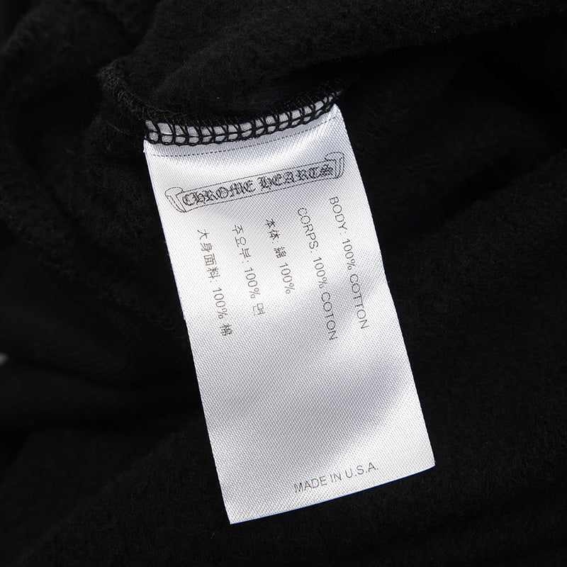 フローラルクロス ホースシュー クルーネック スウェット コットン ブラック Lサイズ スウェット