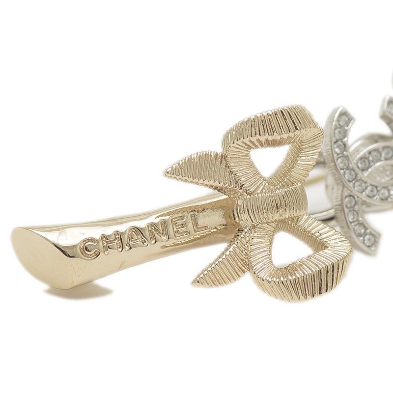 ココマーク ブローチ メタル/ラインストーン シルバー/ゴールド B24K ブローチ