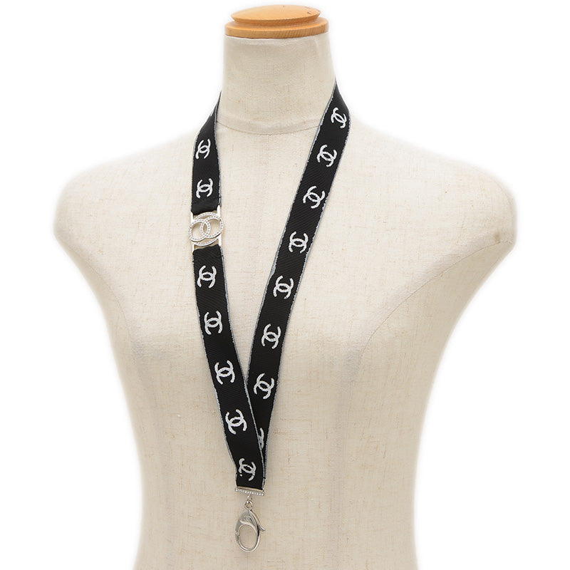 データセンター ココマーク ネックストラップ ナイロン/ラインストーン ブラック B17S その他小物