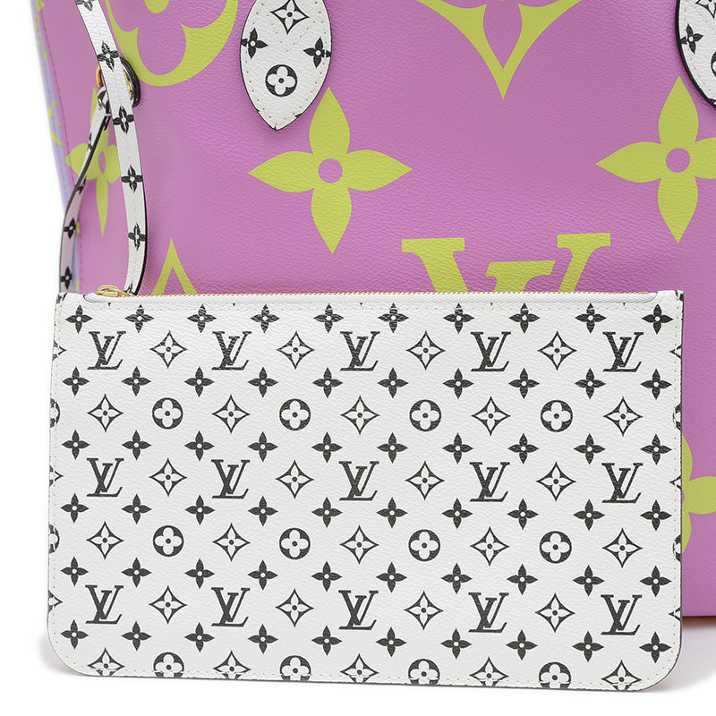 モノグラムジャイアント ネヴァーフルMM ピンク/ライラック M44588 トートバッグ