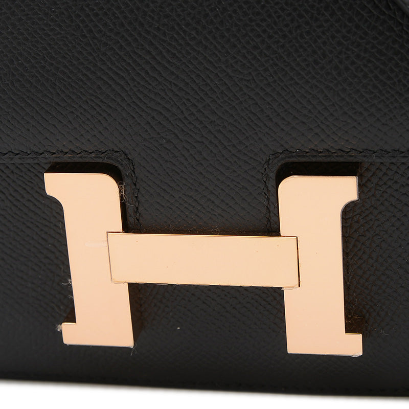 コンスタンスミニ 18 ミロワール エプソンン ブラック ローズゴールド金具 W刻印 ショルダーバッグ