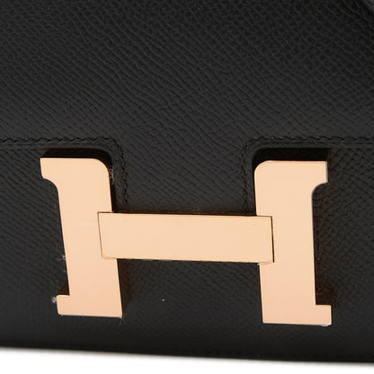 コンスタンスミニ 18 ミロワール エプソンン ブラック ローズゴールド金具 W刻印 ショルダーバッグ