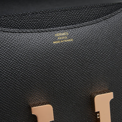 コンスタンスミニ 18 ミロワール エプソンン ブラック ローズゴールド金具 W刻印 ショルダーバッグ