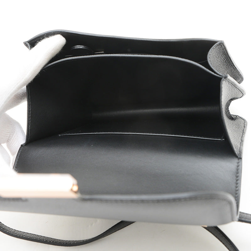 コンスタンスミニ 18 ミロワール エプソンン ブラック ローズゴールド金具 W刻印 ショルダーバッグ