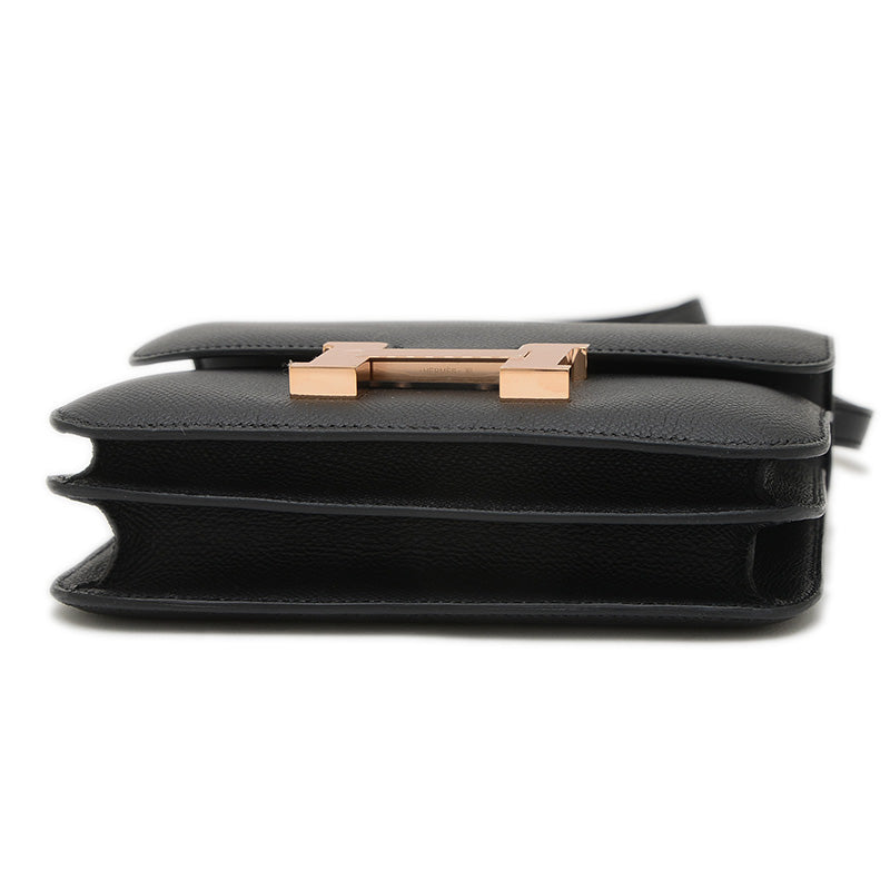 コンスタンスミニ 18 ミロワール エプソンン ブラック ローズゴールド金具 W刻印 ショルダーバッグ