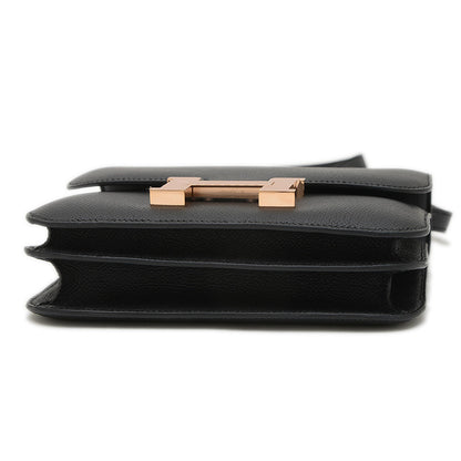 コンスタンスミニ 18 ミロワール エプソンン ブラック ローズゴールド金具 W刻印 ショルダーバッグ