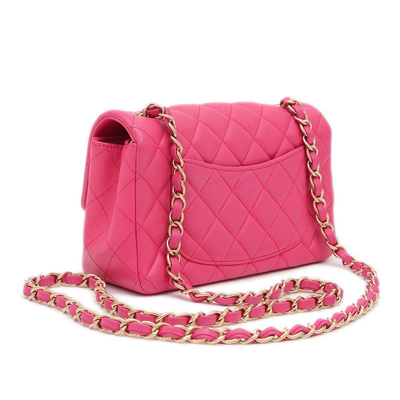 ミニマトラッセ 20 チェーンショルダー ラムスキン ピンク A69900 ショルダーバッグ