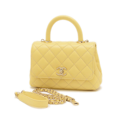 ココハンドル XXS 2WAYバッグ キャビア イエロー AS2215 ハンドバッグ