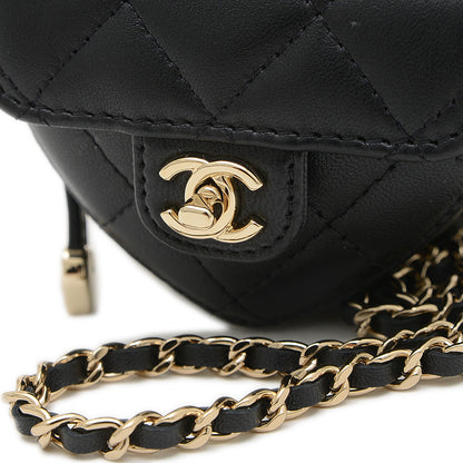 マトラッセ ハートシェイプ チェーンショルダー コインケース ブラック AP2783 コインケース