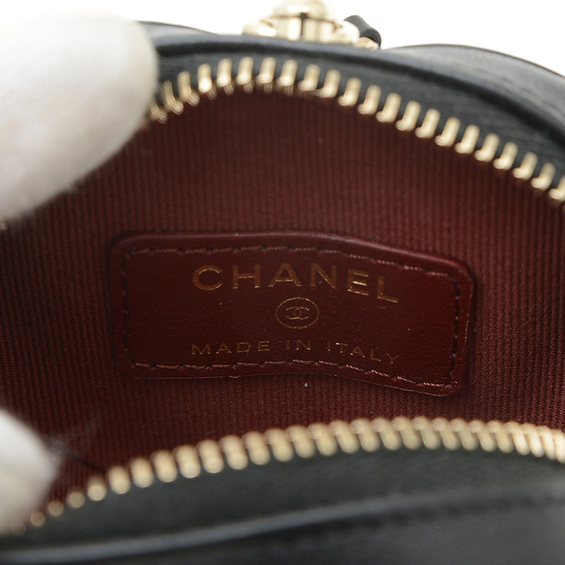 マトラッセ ハートシェイプ チェーンショルダー コインケース ブラック AP2783 コインケース