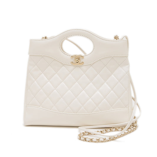 シャネル31 ミニ ショッピングバッグ レザー ホワイト AS4133 ショルダーバッグ