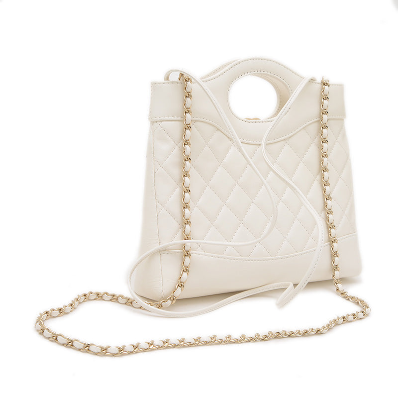 シャネル31 ミニ ショッピングバッグ レザー ホワイト AS4133 ショルダーバッグ