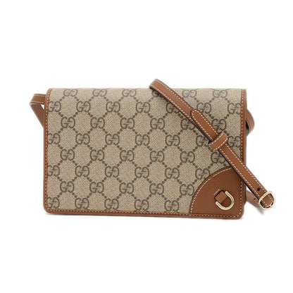 GGエンブレム ショルダーウォレット ベージュ/ブラウン 820688 ショルダーバッグ