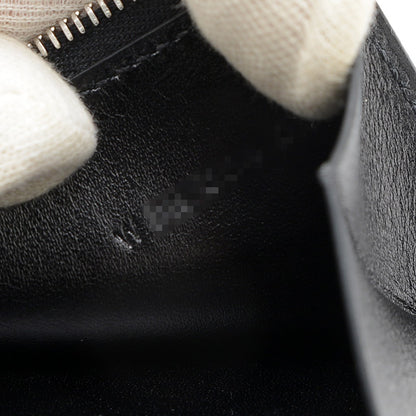 ベアンコンパクト モノクローム ボックスカーフ ソーブラック ブラック金具 W刻印 二つ折り財布