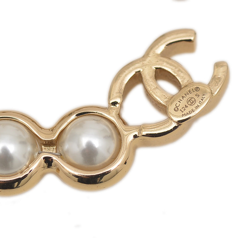 No.5 ブローチ メタル/イミテーションパール ゴールド I24S ブローチ