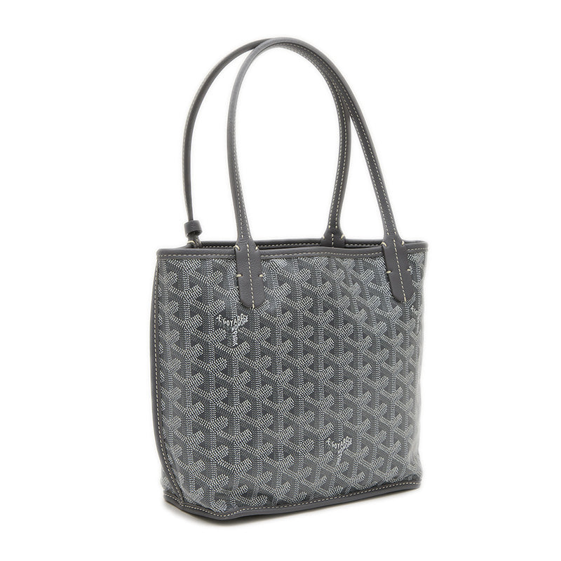 アンジュ ミニ トートバッグ リバーシブル ゴヤールディンキャンバス グレー トートバッグ