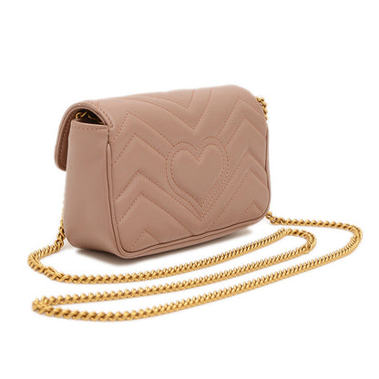 GGマーモント スーパーミニバッグチェーンショルダー レザー ベージュ 476433 ショルダーバッグ