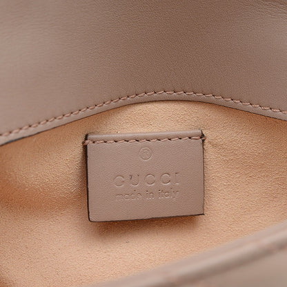 GGマーモント スーパーミニバッグチェーンショルダー レザー ベージュ 476433 ショルダーバッグ