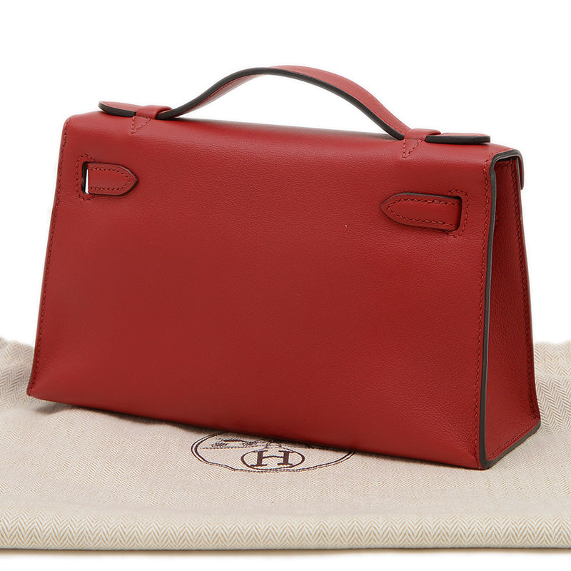 ポシェットケリー スイフト ルージュグレナ ゴールド金具 X刻印 ハンドバッグ