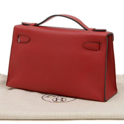 ポシェットケリー スイフト ルージュグレナ ゴールド金具 X刻印 ハンドバッグ