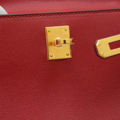 ポシェットケリー スイフト ルージュグレナ ゴールド金具 X刻印 ハンドバッグ