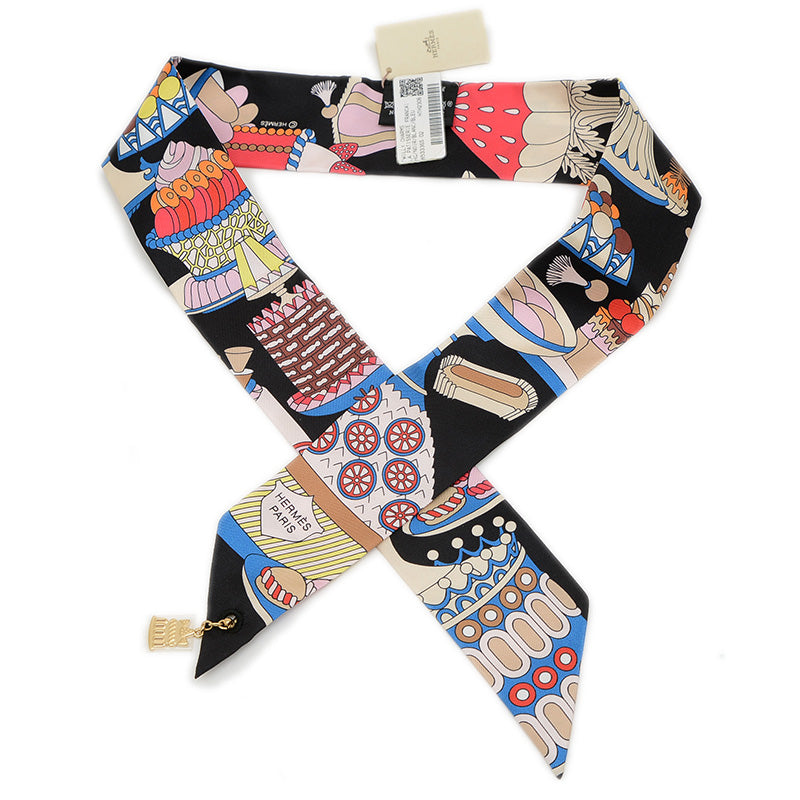 ツイリーチャーム スカーフ パティスリーフランセーズ シルク マルチカラー スカーフ