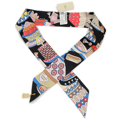 ツイリーチャーム スカーフ パティスリーフランセーズ シルク マルチカラー スカーフ