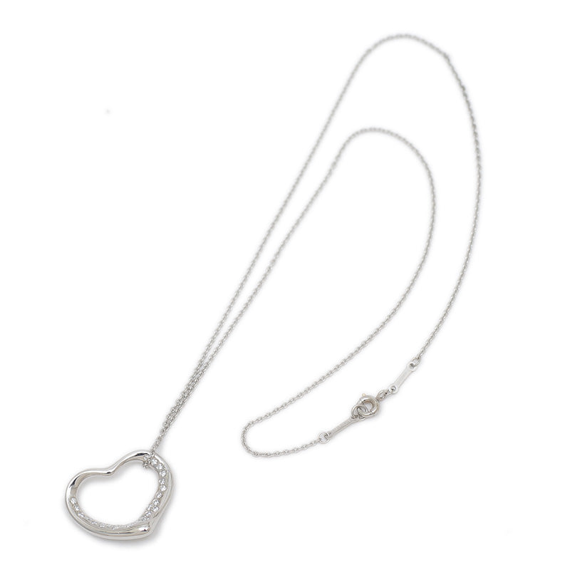 エルサペレッティ オープンハート ペンダント ネックレス Pt950/ダイヤ ネックレス