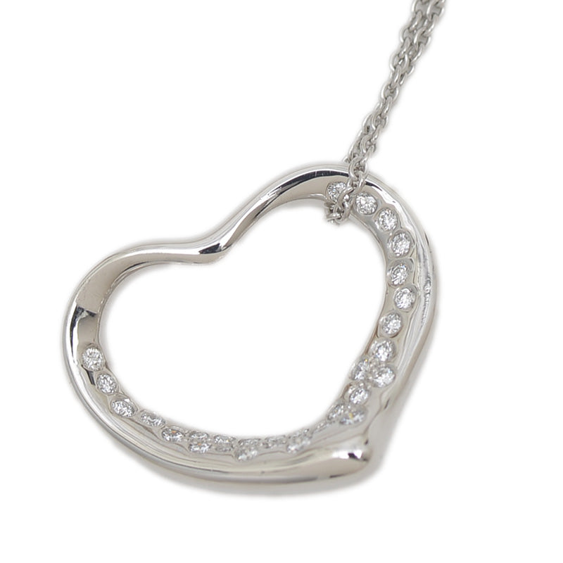 エルサペレッティ オープンハート ペンダント ネックレス Pt950/ダイヤ ネックレス