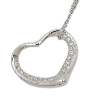エルサペレッティ オープンハート ペンダント ネックレス Pt950/ダイヤ ネックレス