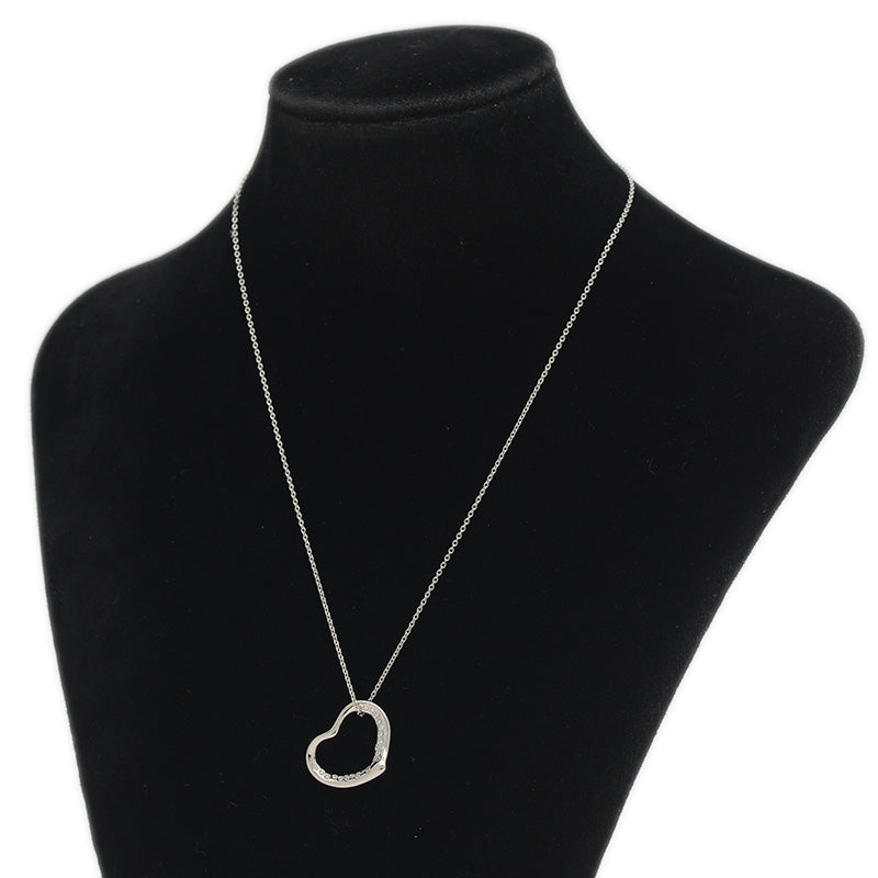 エルサペレッティ オープンハート ペンダント ネックレス Pt950/ダイヤ ネックレス