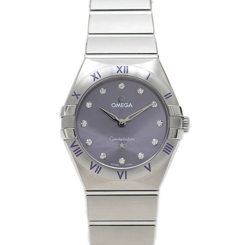 コンステレーション バイオレット文字盤 SS/12Pダイヤ レディース クォーツ 腕時計