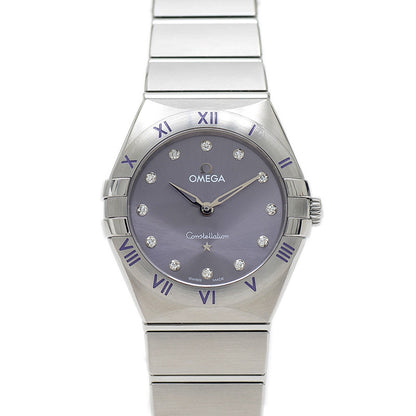 コンステレーション バイオレット文字盤 SS/12Pダイヤ レディース クォーツ 腕時計