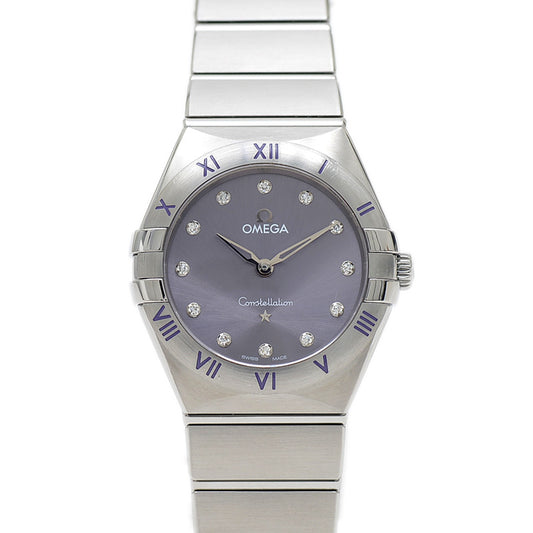 コンステレーション バイオレット文字盤 SS/12Pダイヤ レディース クォーツ 腕時計