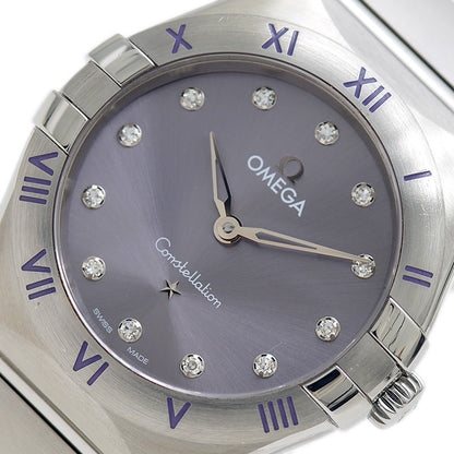 コンステレーション バイオレット文字盤 SS/12Pダイヤ レディース クォーツ 腕時計