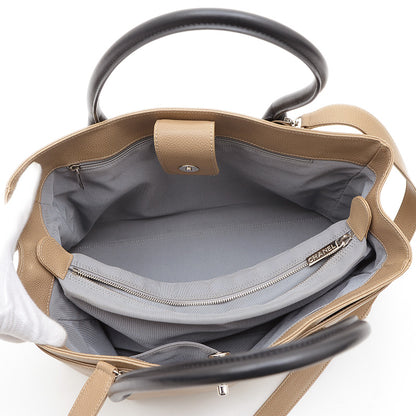 エグゼクティブトート 2WAYバッグ レザー ベージュ シルバー金具 トートバッグ