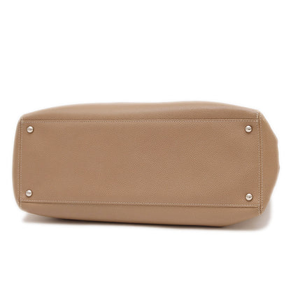 エグゼクティブトート 2WAYバッグ レザー ベージュ シルバー金具 トートバッグ