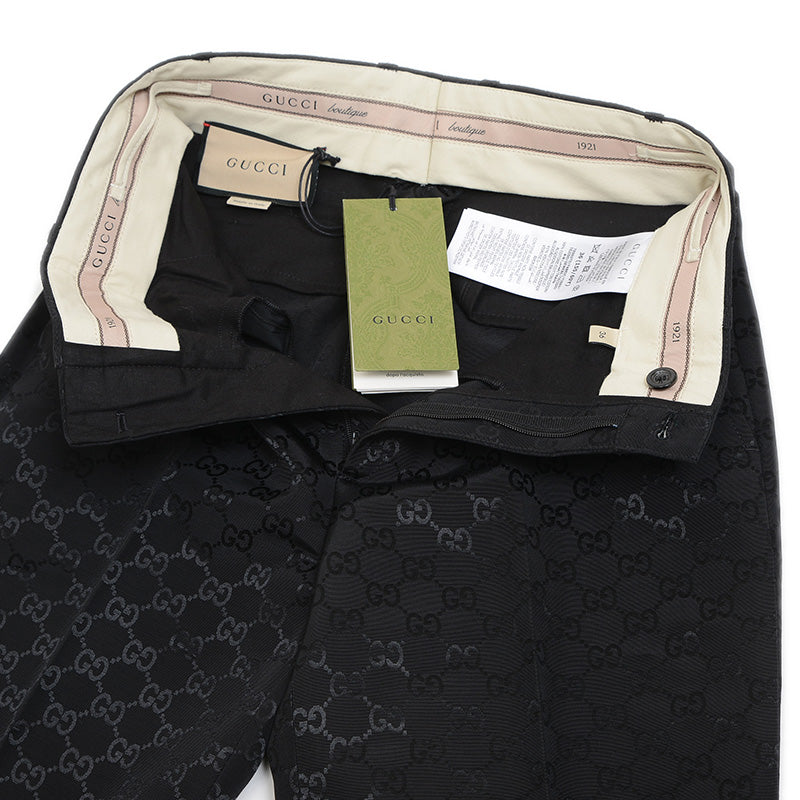 GGキャンバス スラックス コットン混 ブラック #36 664408 パンツ