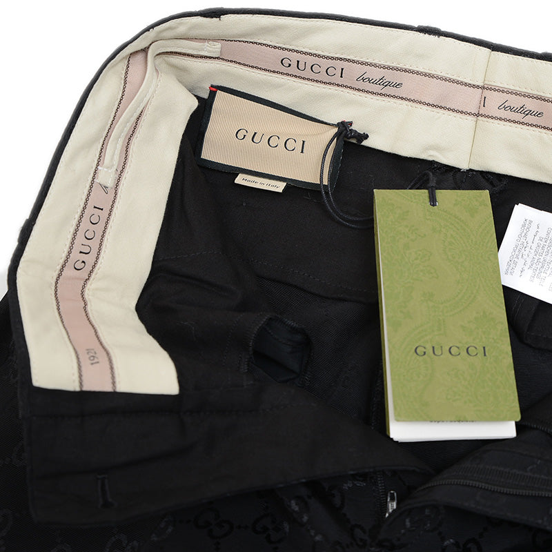 GGキャンバス スラックス コットン混 ブラック #36 664408 パンツ