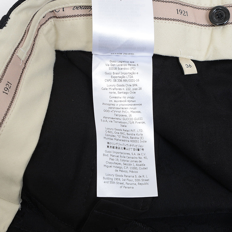 GGキャンバス スラックス コットン混 ブラック #36 664408 パンツ