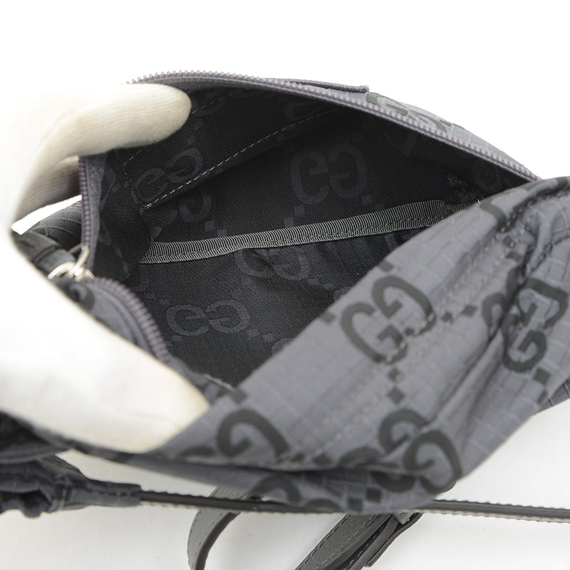 GGナイロン ベルトバッグ ナイロン グレー 767934 ボディバッグ