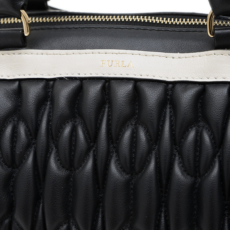 ミニボストンバッグ 2WAY レザー ブラック ハンドバッグ