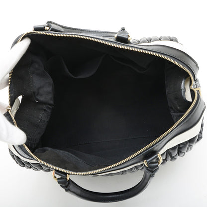 ミニボストンバッグ 2WAY レザー ブラック ハンドバッグ