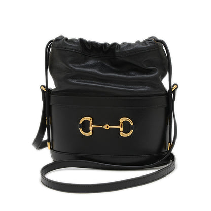 ホースビット バケットバッグ ショルダー レザー ブラック 602118 ショルダーバッグ