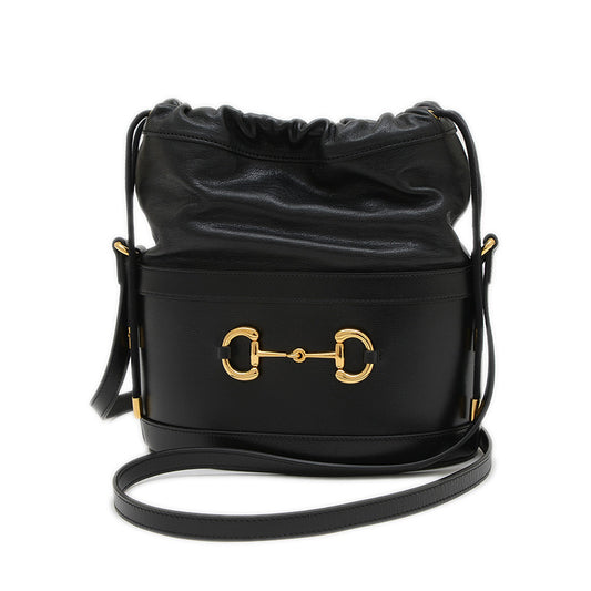 ホースビット バケットバッグ ショルダー レザー ブラック 602118 ショルダーバッグ