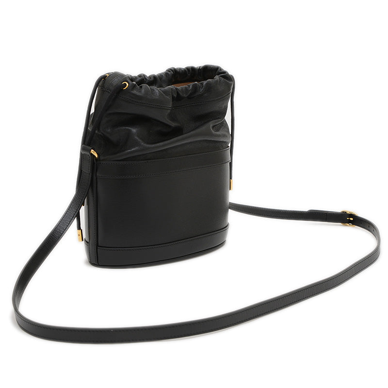 ホースビット バケットバッグ ショルダー レザー ブラック 602118 ショルダーバッグ