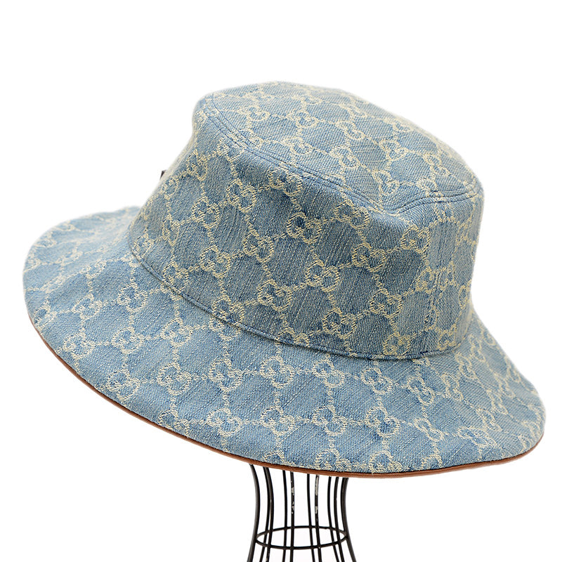 GGデニム バケットハット デニム ブルー　L 836220 ハット