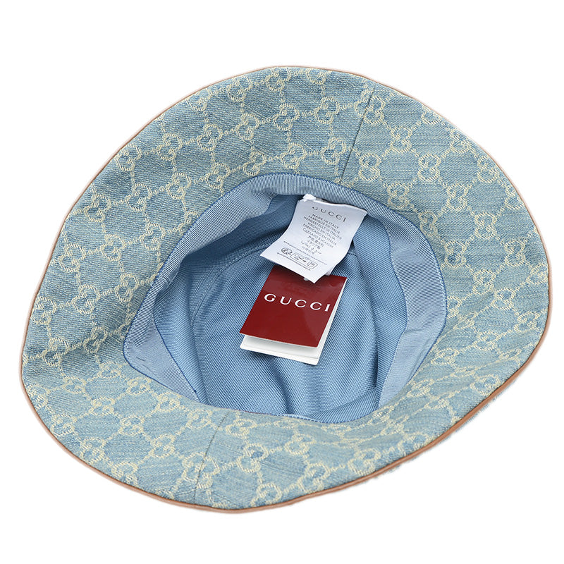 GGデニム バケットハット デニム ブルー　L 836220 ハット