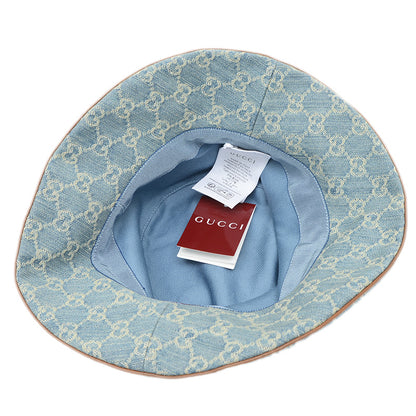 GGデニム バケットハット デニム ブルー　L 836220 ハット