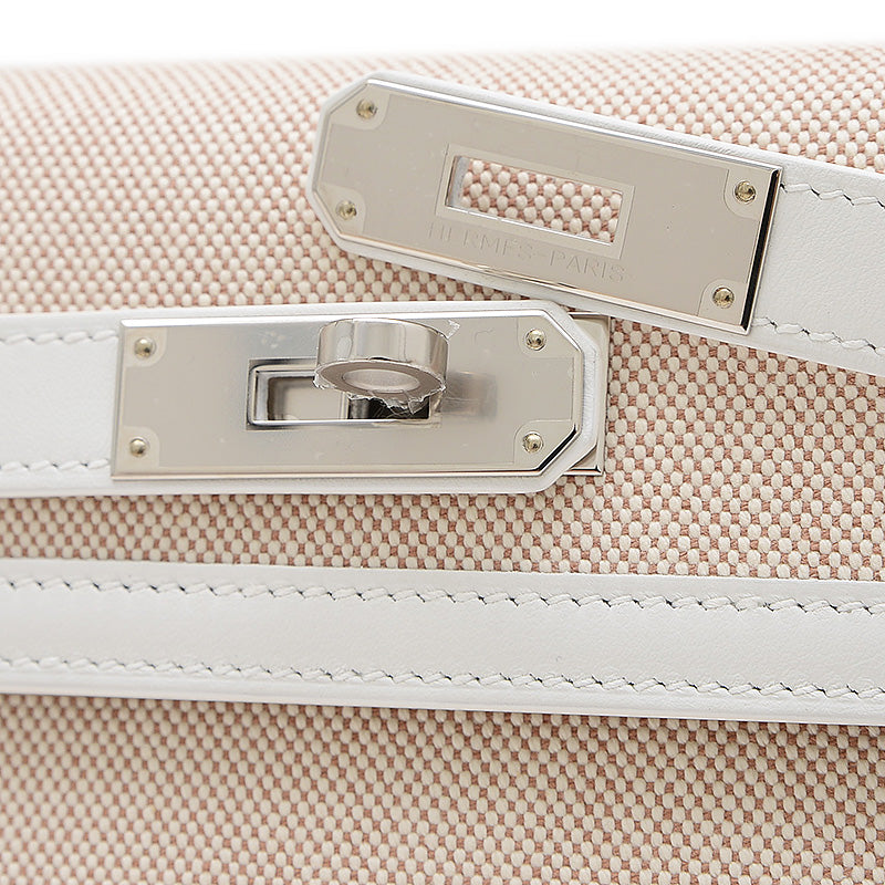 ケリー28 外縫い トワル/スイフト ニューホワイト/エクリュ シルバー金具 W刻印 ハンドバッグ